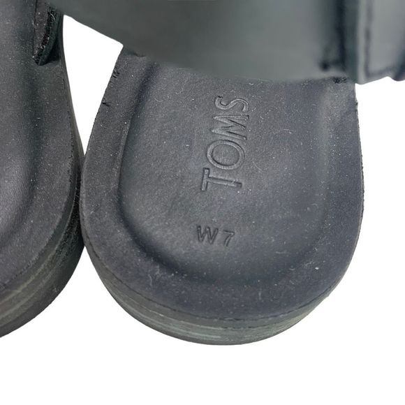 TOMS Freya Black Vegan Leather Sandals Size 7 - Picture 10 of 11